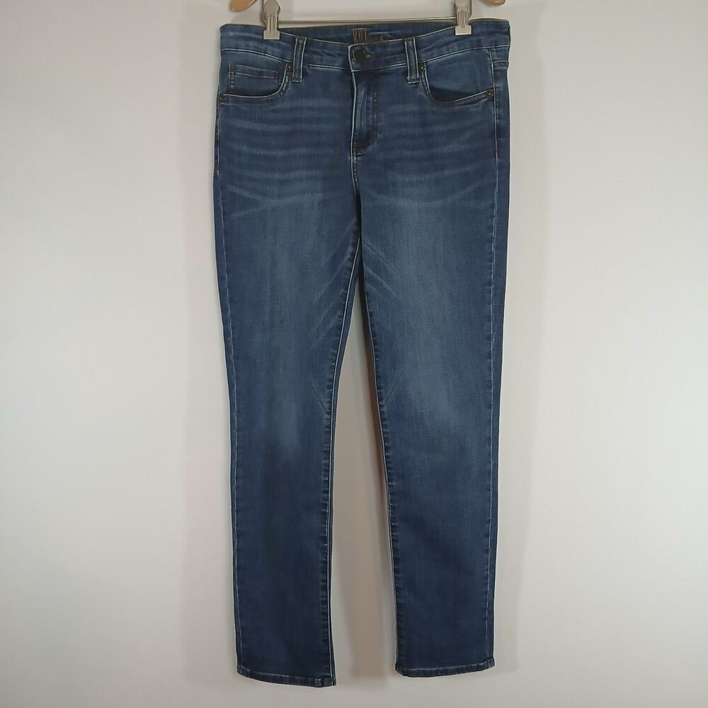 Kut From The Kloth Slim Straight Jeans Womens Size 4 Mid Rise Stretch Denim